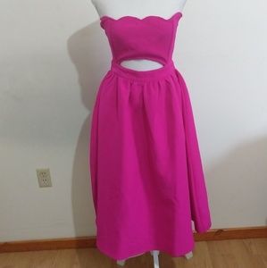 Boohoo pink midi dress